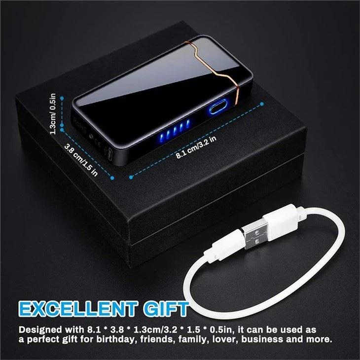 Windproof Plasma Electric Cool Lighter Dual Arc Flameless Rechargeable USB Cigarette Lighter Smoking Lighters